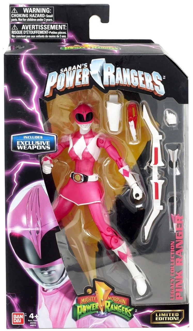 Hasbro Mighty Morphin Power Rangers Pink Ranger 6" Action Figure With Exclusive Weapons